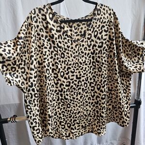 Leopard Print Women's Top Plus Size